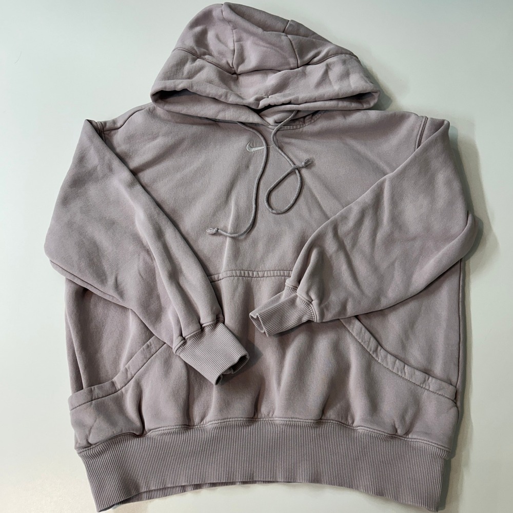 Nike Sportswear Essential Oversized Hoodie Mauve Lavender Small Mini Swoosh